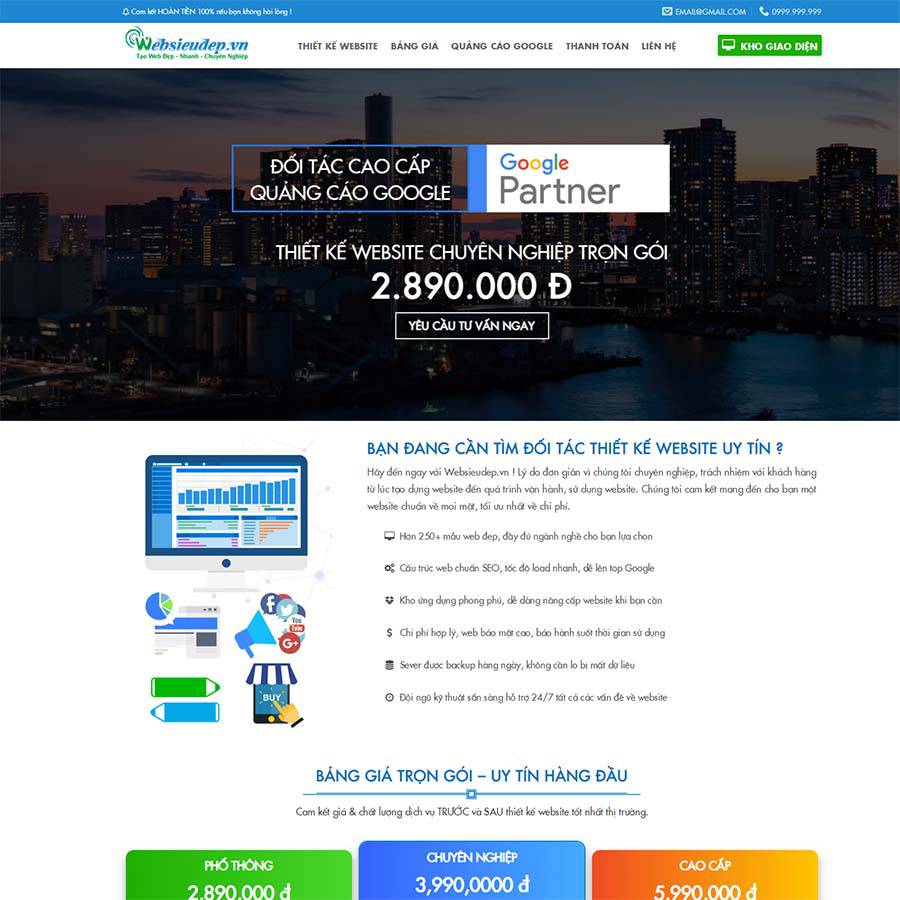 Mẫu website công ty thiết kế Website 02