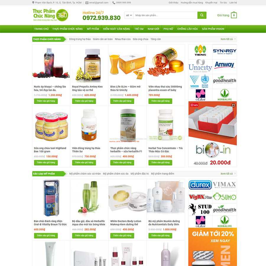 Mẫu website thực phẩm chức năng 14