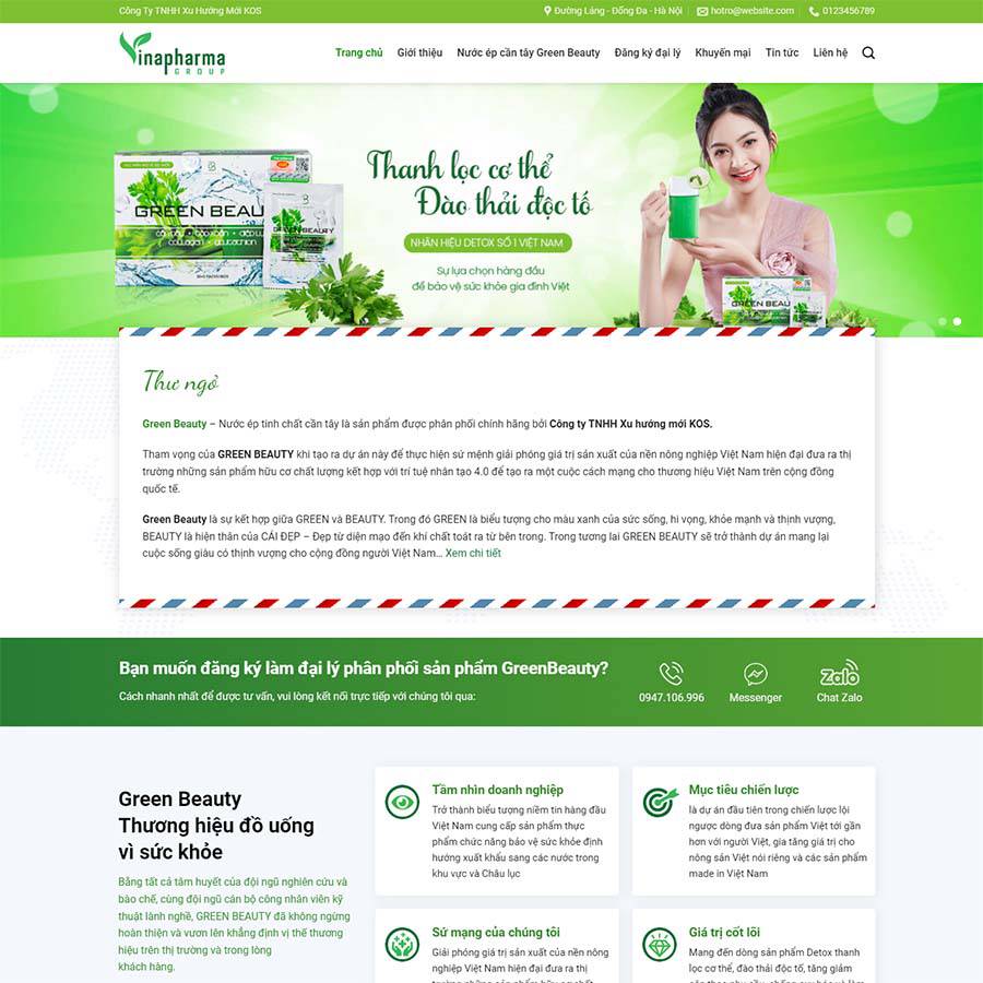 Mẫu website thực phẩm chức năng 21