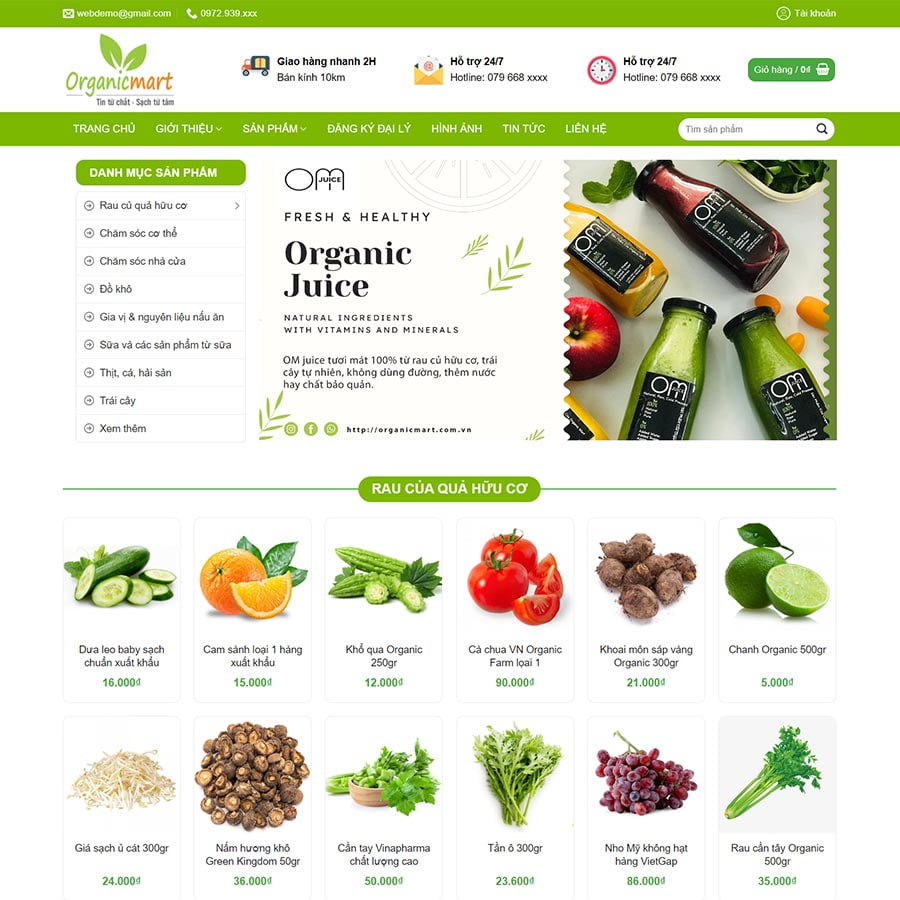 Mẫu website shop thực phẩm sạch 26