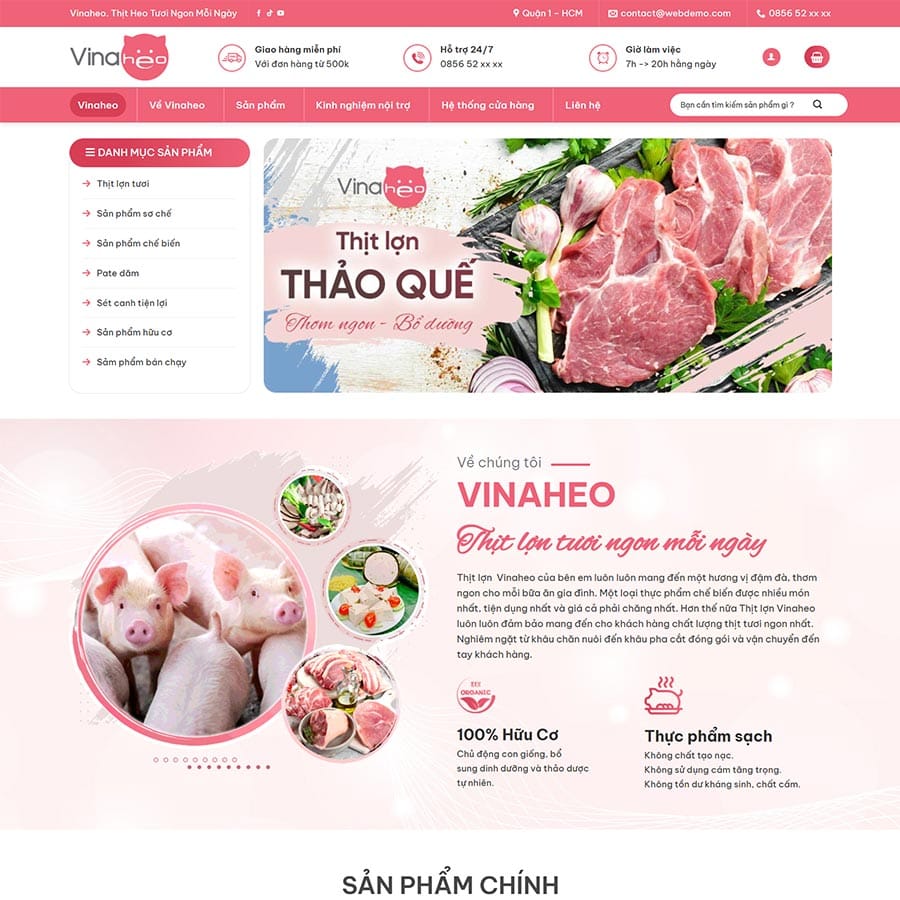Mẫu website thực phẩm sạch 30