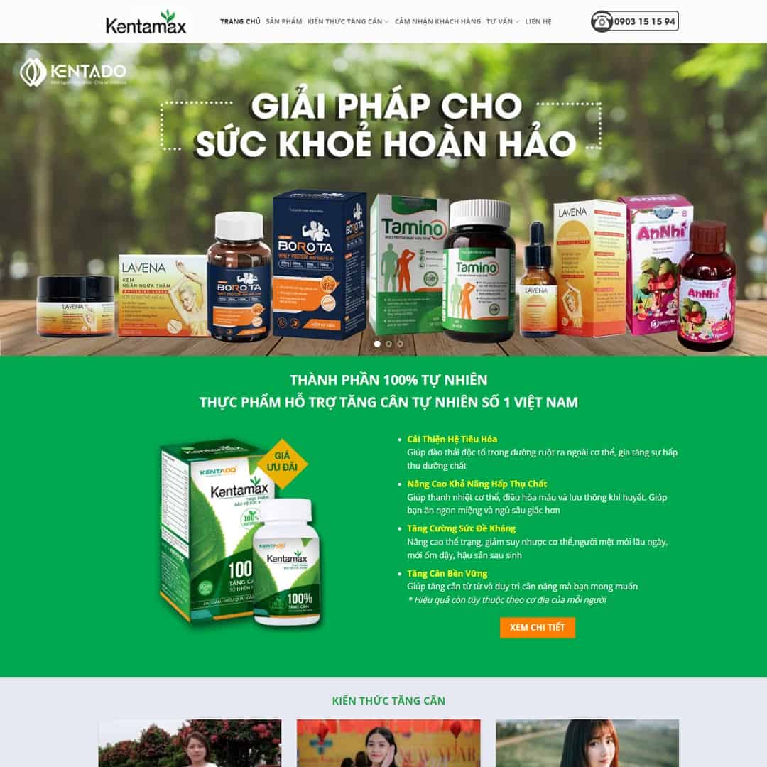Mẫu website thực phẩm chức năng 08