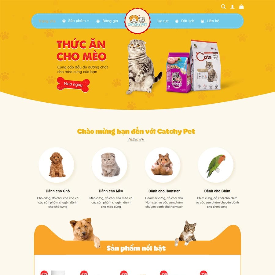 Mẫu website bán đồ chơi, thực phẩm thú cưng 03