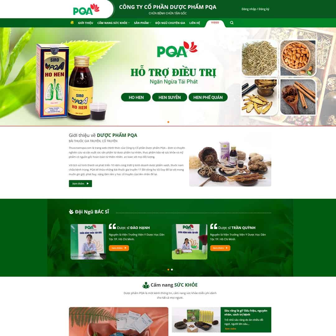 Mẫu website bán dược phẩm, thuốc nam