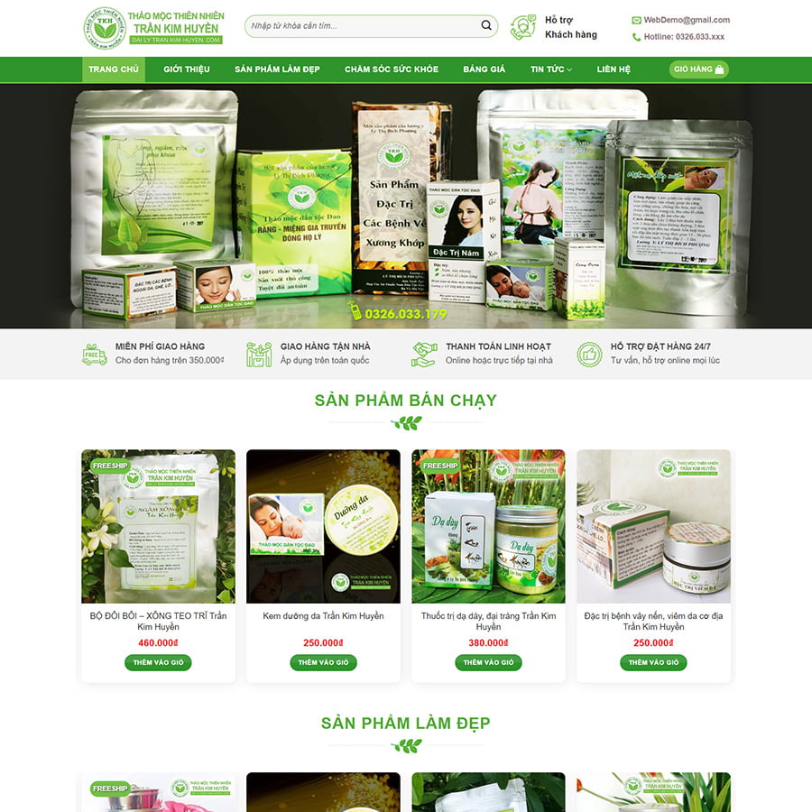 Mẫu website bán dược phẩm, thuốc nam 02
