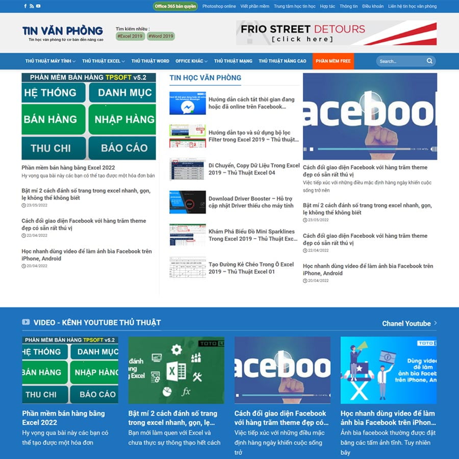 Mẫu website chia sẻ thủ thuật, phần mềm