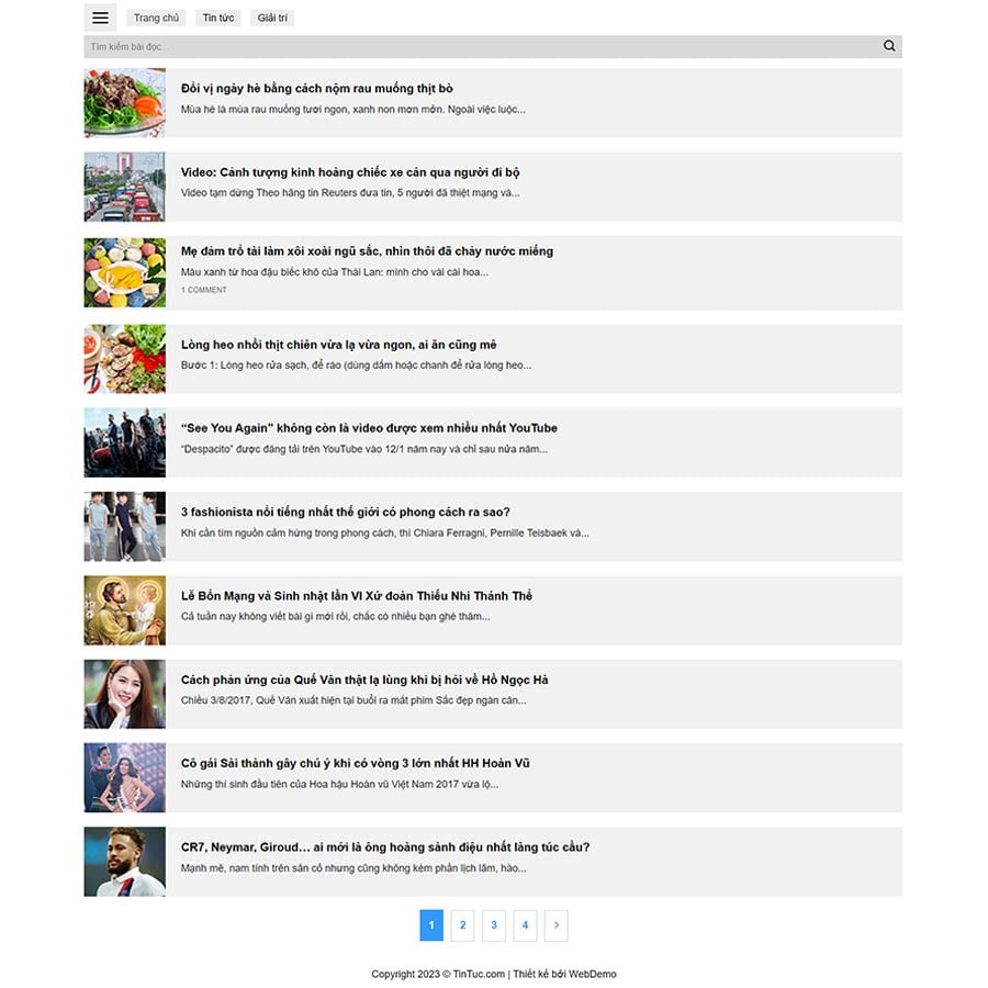 Mẫu website tin tức cho mobile 24