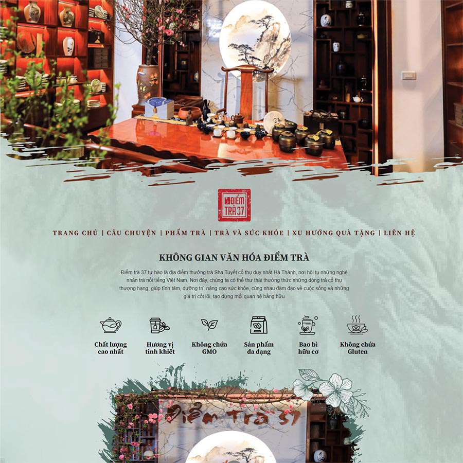 Mẫu website bán trà xanh 02