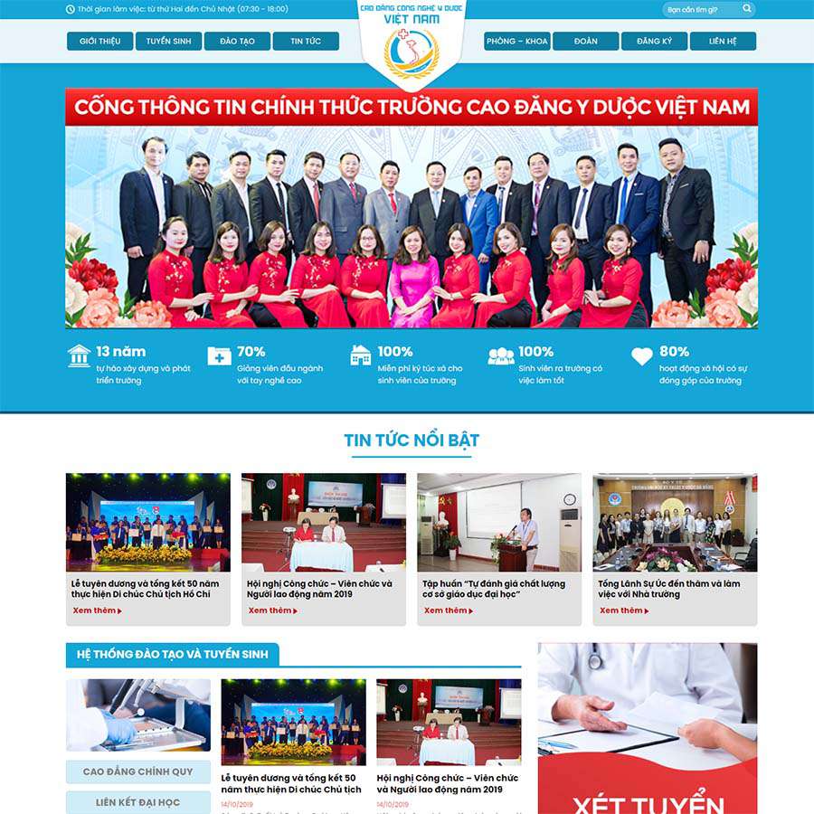Mẫu website giới thiệu Trường Học