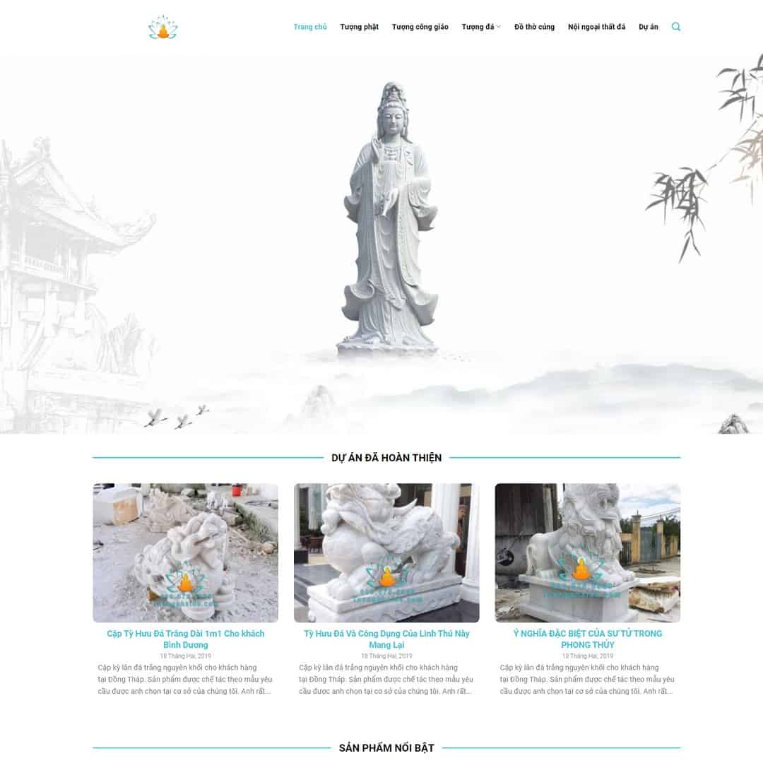 Mẫu website tượng phật, điêu khắc