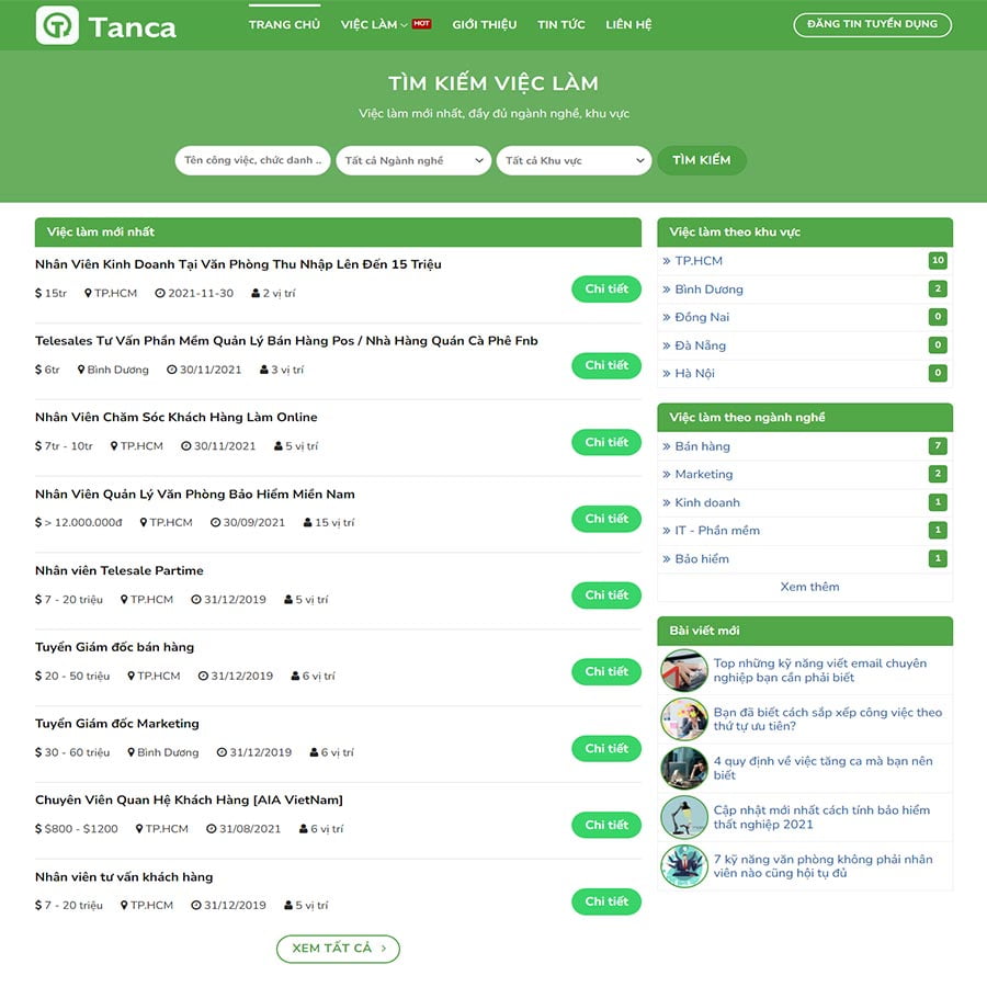 Mẫu website tuyển dụng, việc làm 04