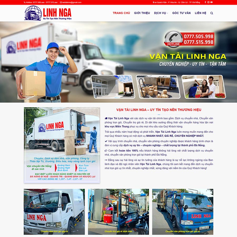 Mẫu website dịch vụ vận tải