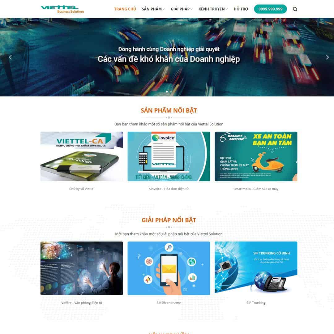Mẫu website giới thiệu công ty dịch vụ viễn thông, internet