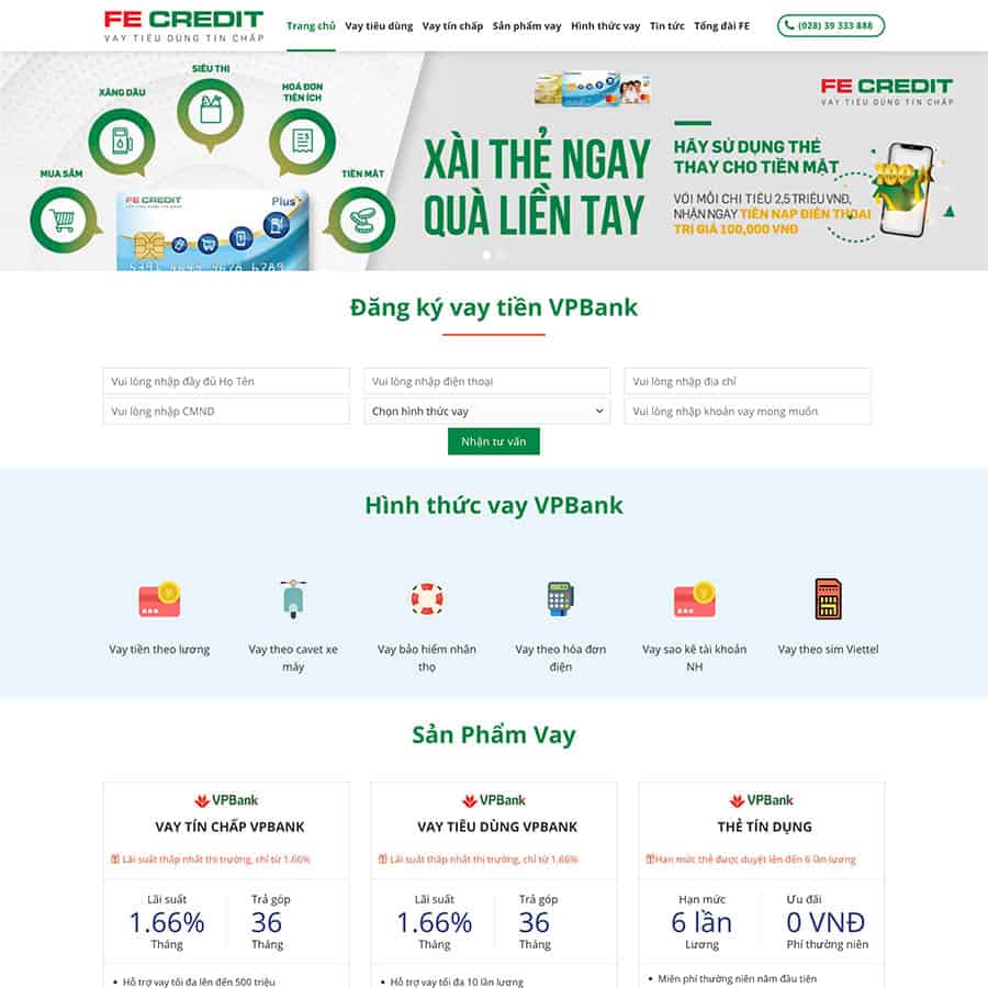 Mẫu website vay vốn, tài chính 02