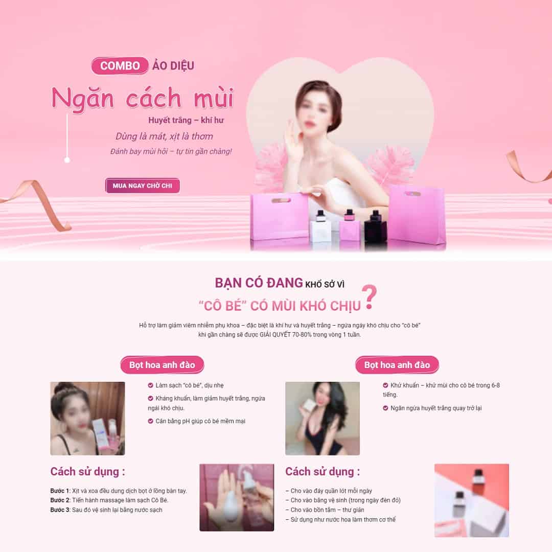 Mẫu website Landing page nước xịt thơm