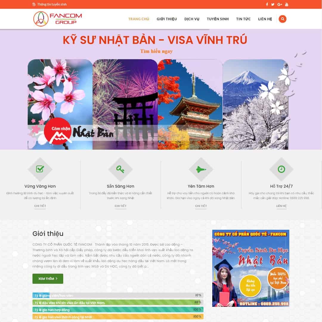 Mẫu website công ty xuất khẩu lao động 01
