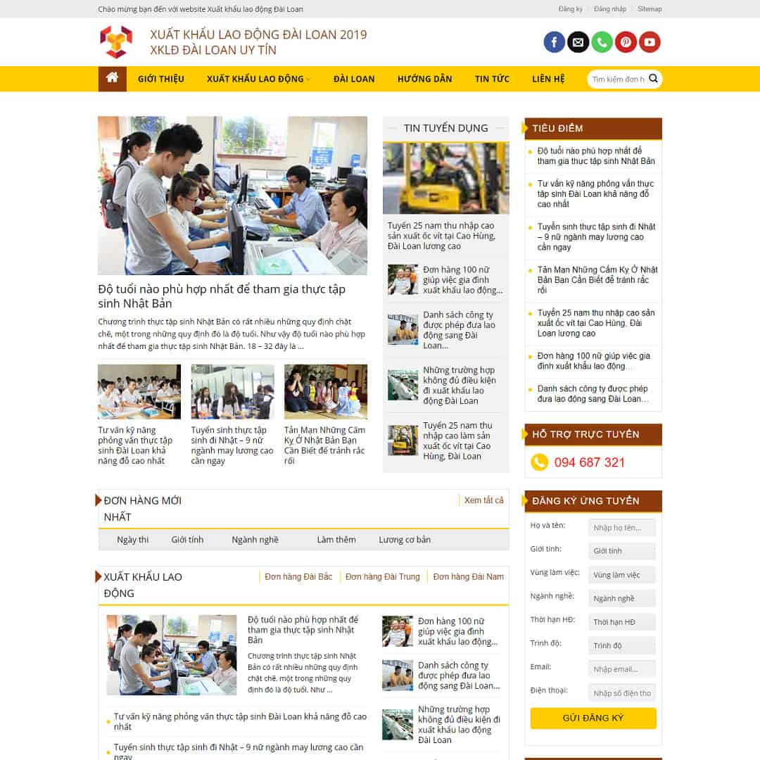 Mẫu website công ty xuất khẩu lao động 04