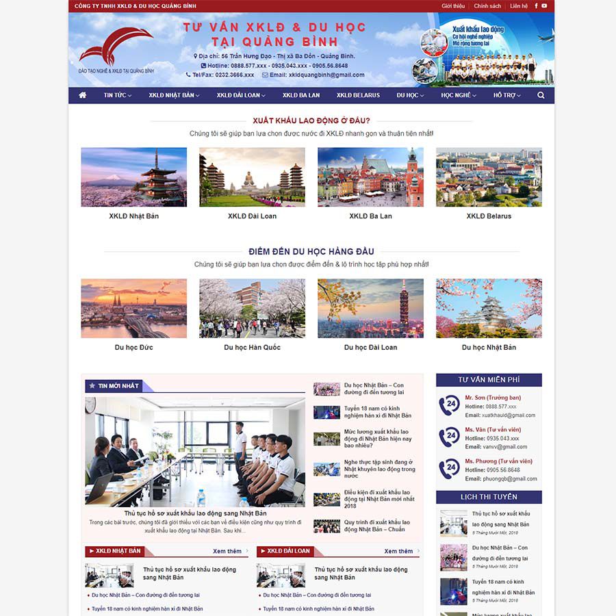 Mẫu website xuất khẩu lao động 07