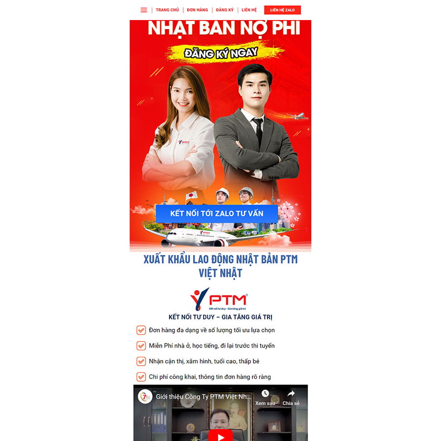 Mẫu website xuất khẩu lao động 09