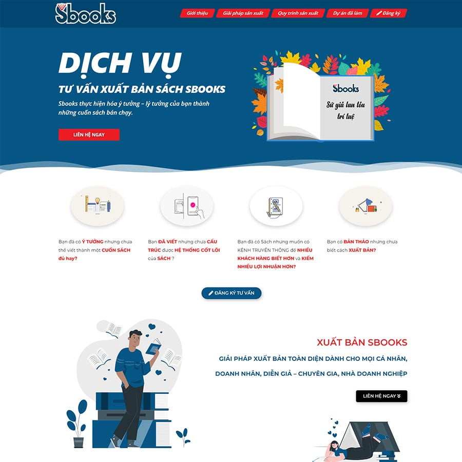 Mẫu website dịch vụ xuất bản sách