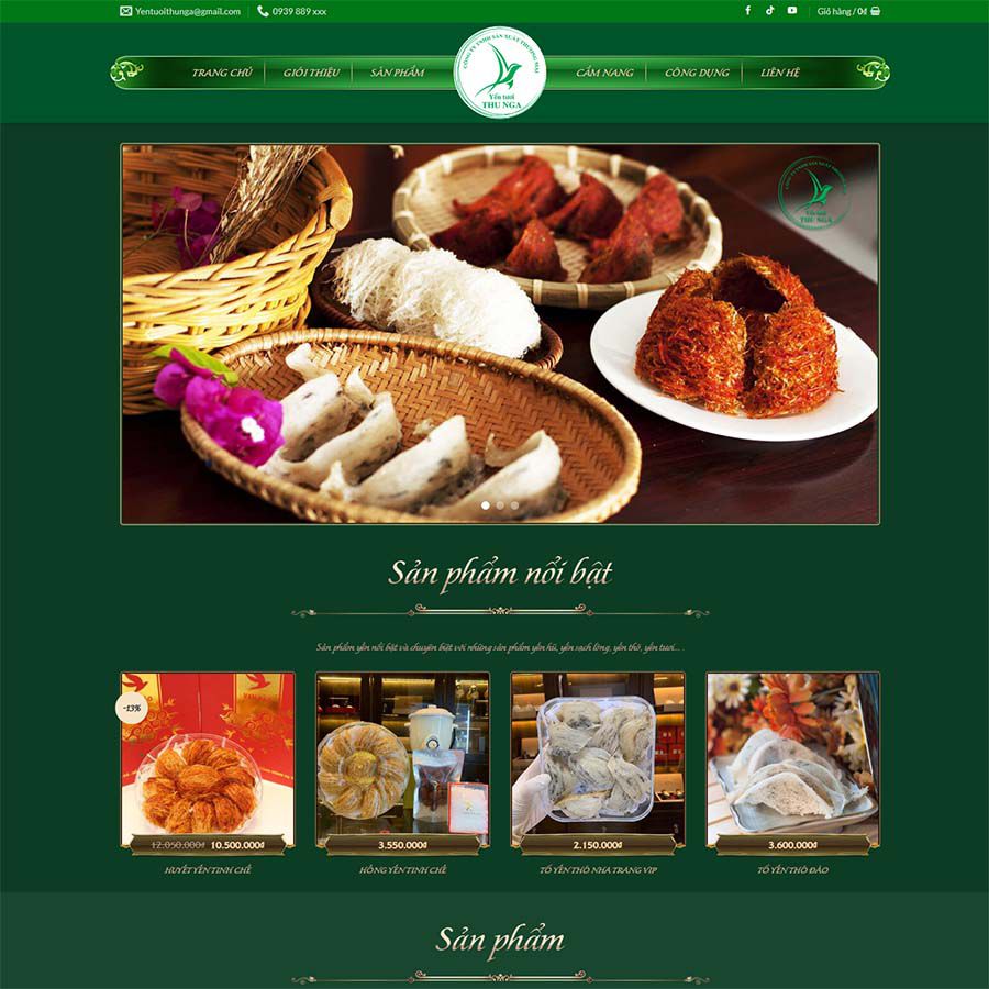 Mẫu website yến sào 02
