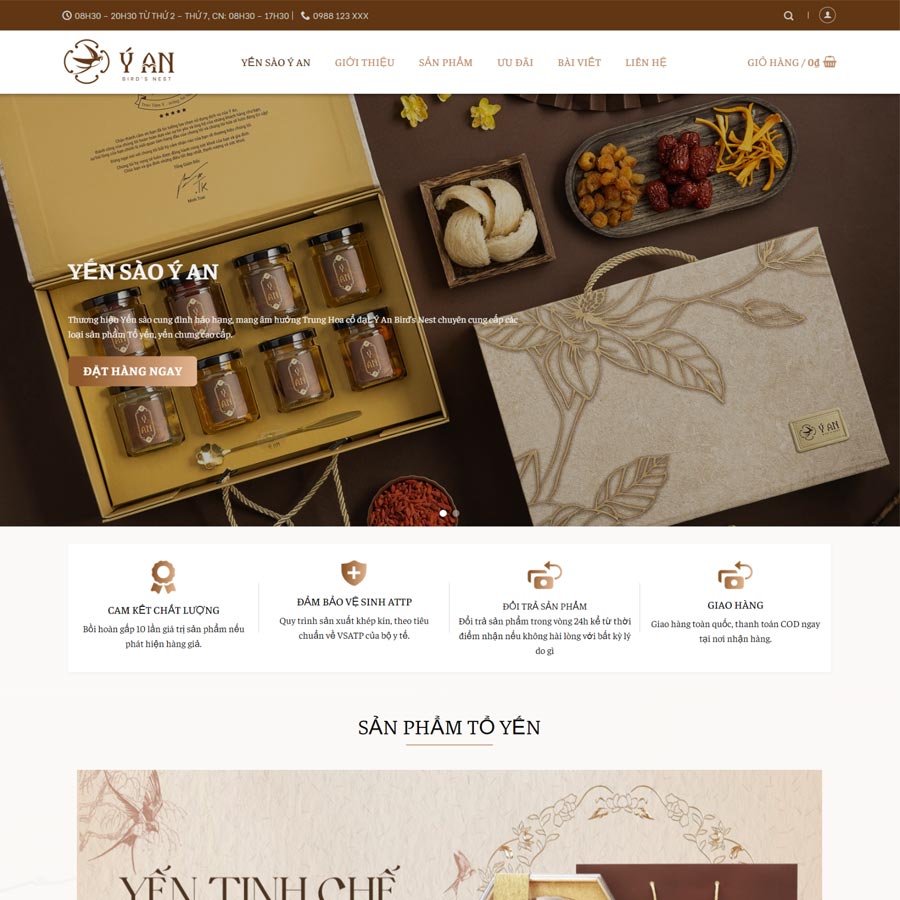 Mẫu website yến sào 03