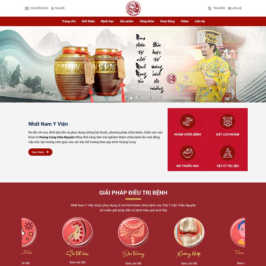Mẫu website phòng khám y học cổ truyền